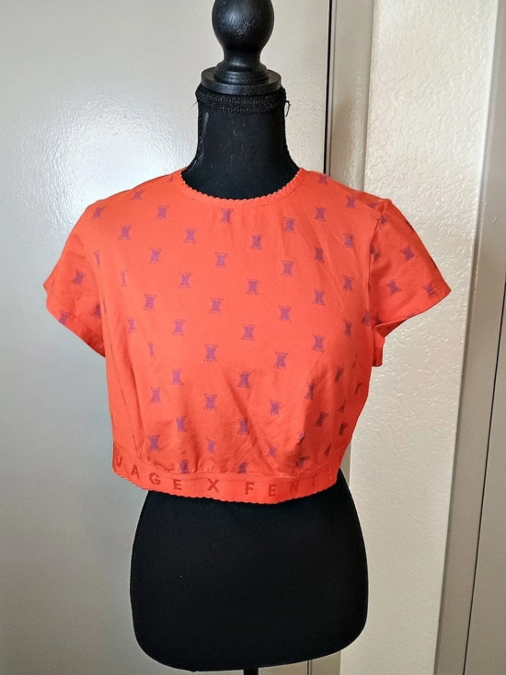 Savage X Fenty Women's Orange & Purple Crop Top Size XL Like New